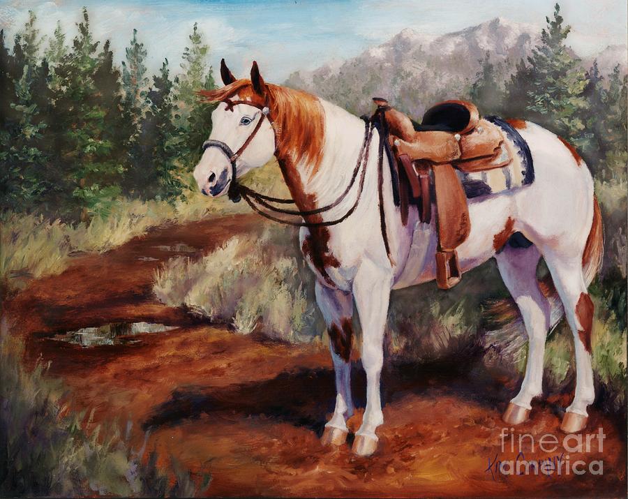 Little Cowboys of Ruby Valley western art cowboy painting Throw Pillow by  Kim Corpany - Fine Art America