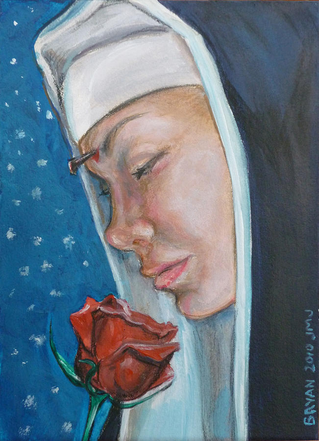 Saint Rita of Cascia Painting by Bryan Bustard