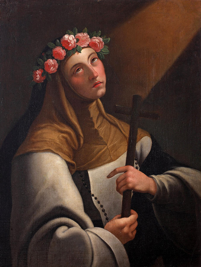 Saint Rose of Lima Painting by Attributed to Jose del Pozo