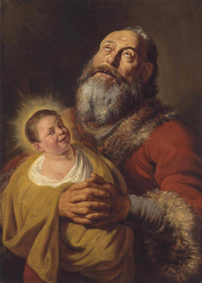 Saint Simon with the Christ Child Painting by Jan Lievens