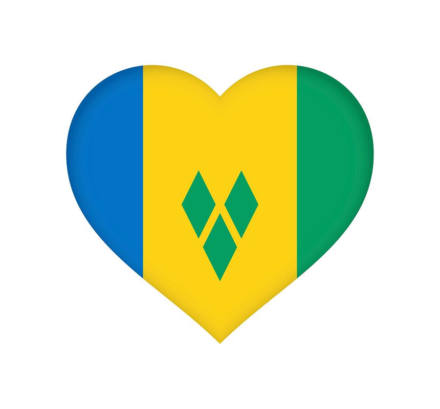 Saint Vincent and the Grenadines Heart  Digital Art by Roy Pedersen