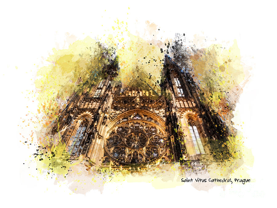 Saint Vitus Cathedral Prague Mixed Media by Justyna Jaszke JBJart