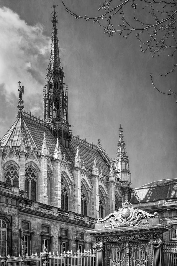 Sainte Chapelle Paris BW Photograph by Joan Carroll