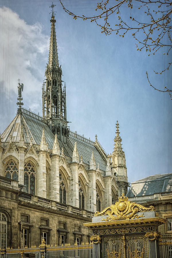 Sainte Chapelle Paris with Border Photograph by Joan Carroll