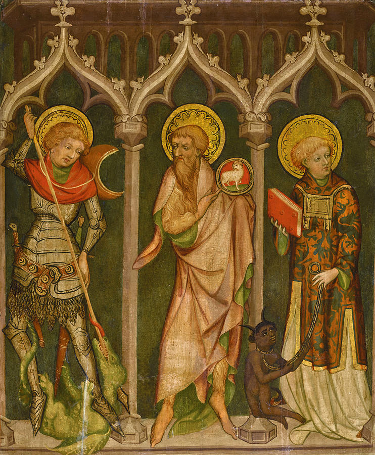 Saints George, John the Baptist and Cyriacus Painting by Nicolaus Kentner the Elder