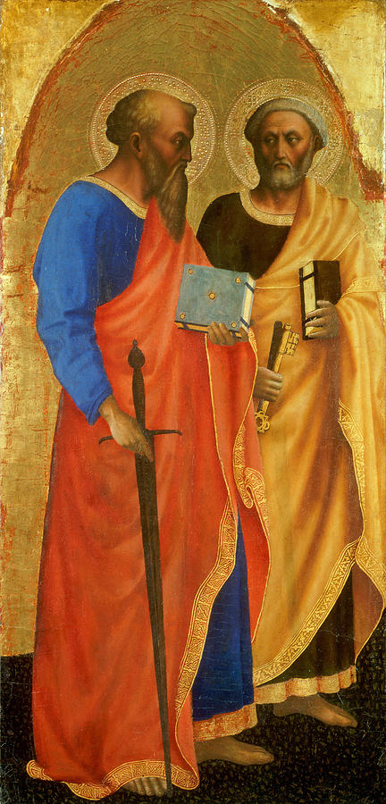 Saints Paul and Peter Painting by Masolino da Panicale