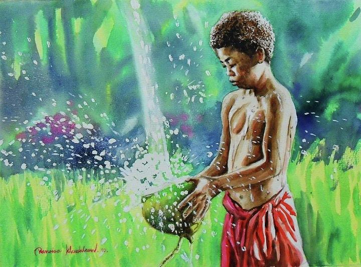Sakai Boy Painting by Wanvisa Klawklean