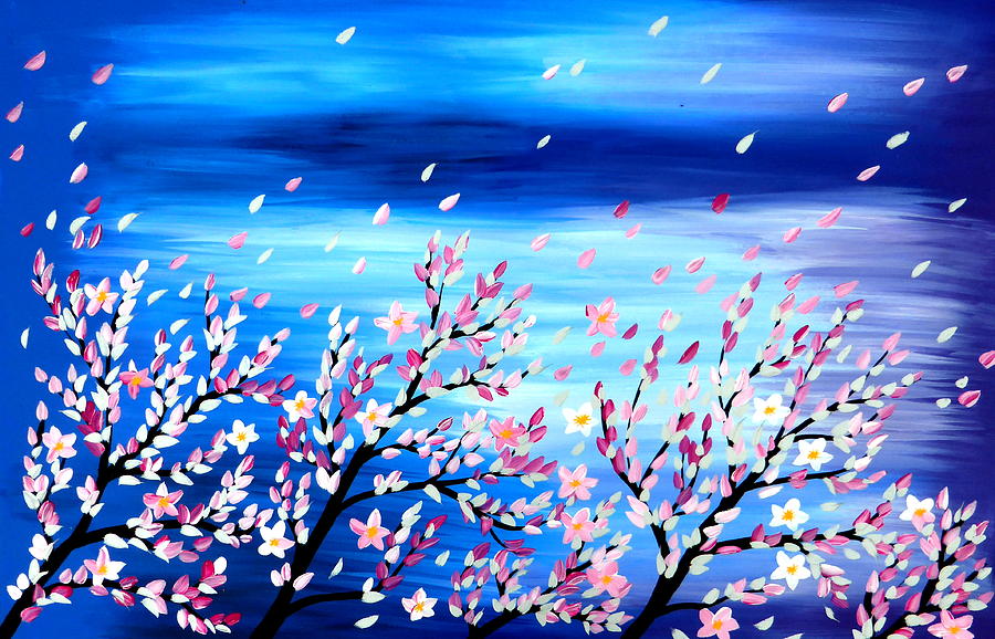 Sakura Branches Painting by Cathy Jacobs | Fine Art America