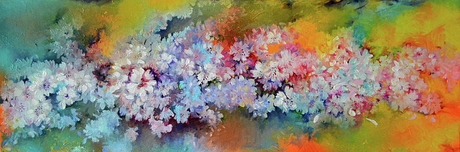 Abstract Painting - Sakura - Cherry Tree Blossom by Soos Roxana Gabriela