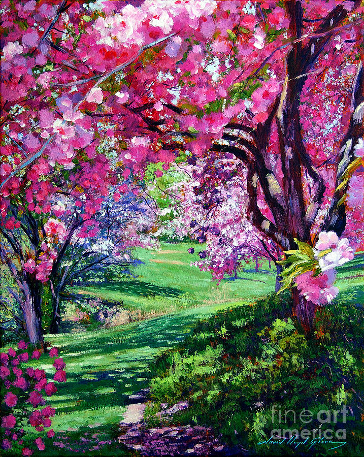 Sakura Romance Painting by David Lloyd Glover
