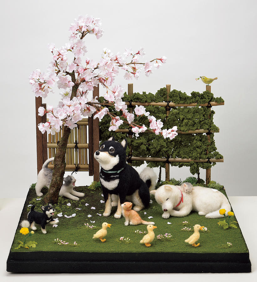 Japanese Mixed Media - Sakura by Yukiko Sato Japanese Mixed Media - Sakura by Yukiko Sato