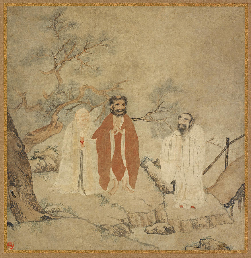 Sakyamuni Lao Tzu and Confucius Painting by Unknown