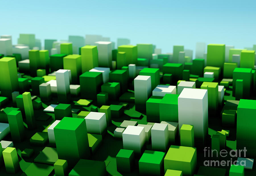 Design Digital Art - Salad Square Variation Pattern Abstract 3D Cityscape DOF by Frank Ramspott Design Digital Art - Salad Square Variation Pattern Abstract 3D Cityscape DOF by Frank Ramspott