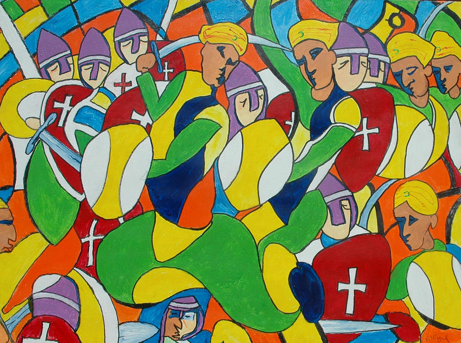 Abstract Painting - Saladeen And The Crusaders by Richard Wynne