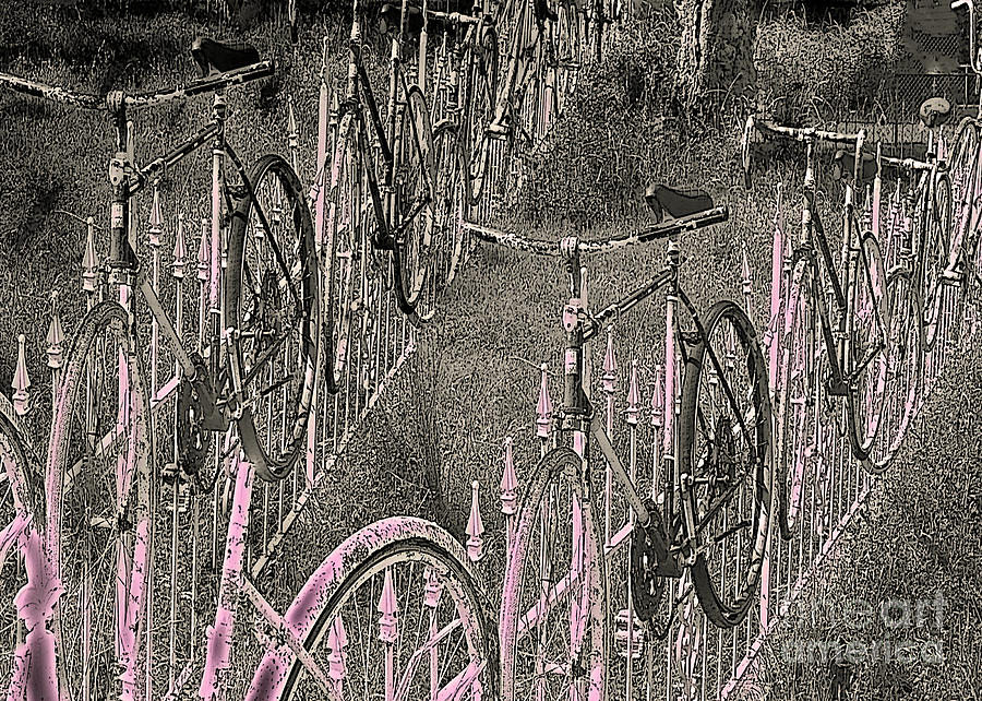 Salado / Bicycles on the Fence 2 Digital Art by Elizabeth McTaggart