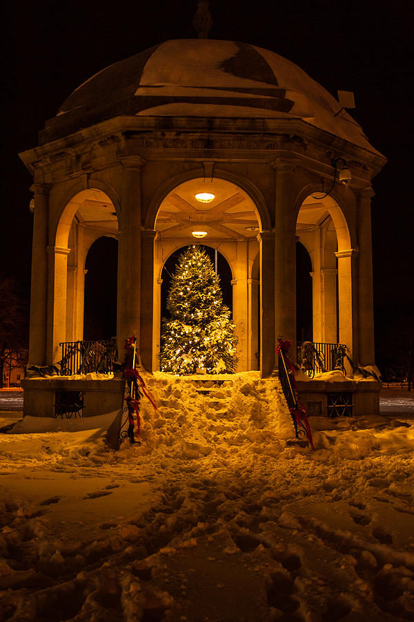 Salem bandstand at Christmas Photograph by Jeff Folger