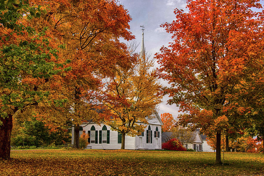 Salem Church in Autumn Photograph by Jeff Folger