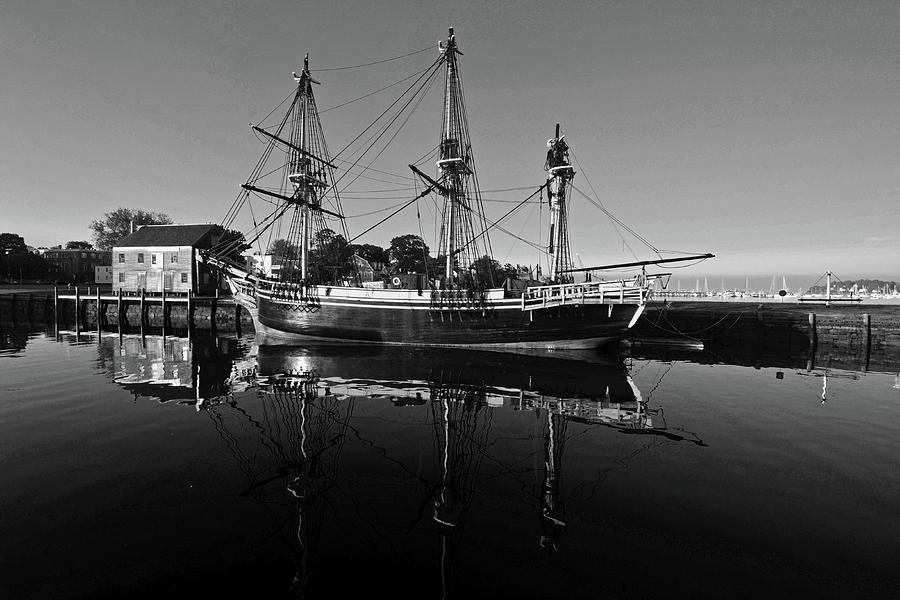 Salem Friendship Reflection Black and White Photograph by Toby McGuire