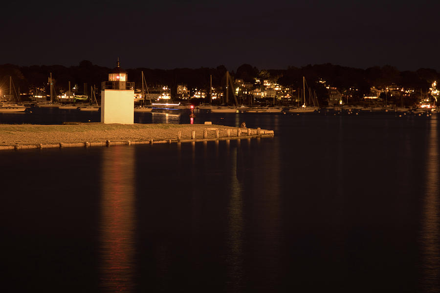 Landscape Photograph - Salem Harbor at night by Jeff Folger