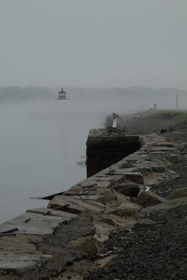 Landscape Photograph - Salem Harbor in Fog by Jeff Folger