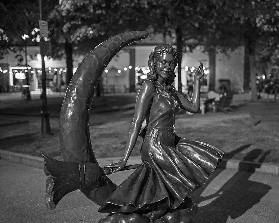 Salem MA Sabrina the Witch Statue Black and White Photograph by Toby McGuire