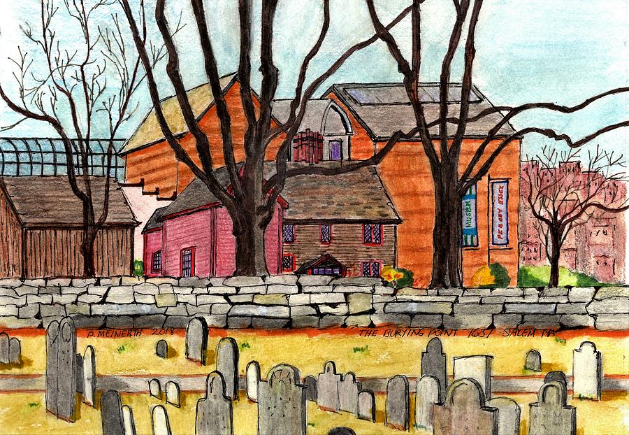 Salem The Burying Ground Drawing by Paul Meinerth