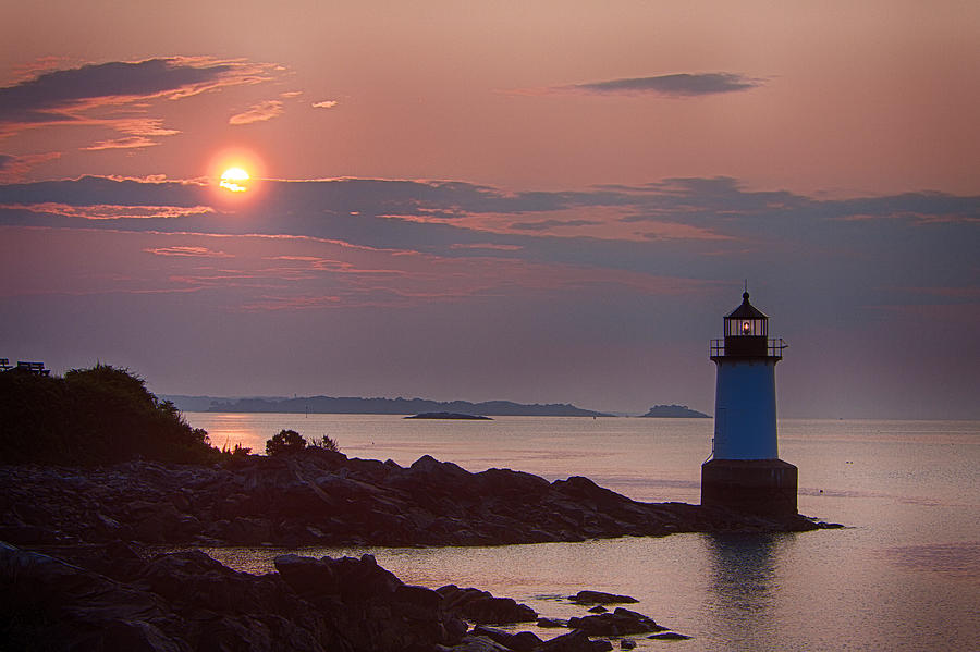 Salems Lighthouse at dawn first light Photograph by Jeff Folger