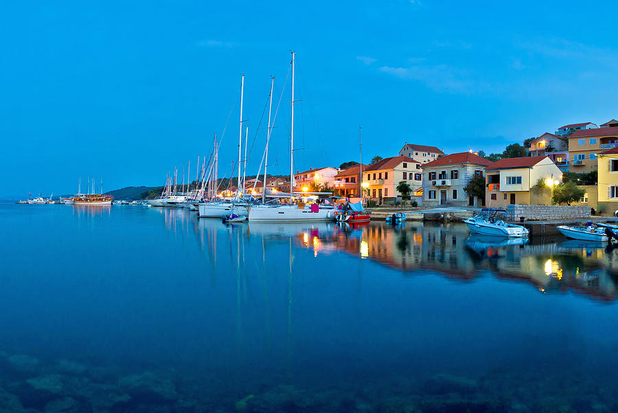 Sali harbor blue hour view Photograph by Brch Photography