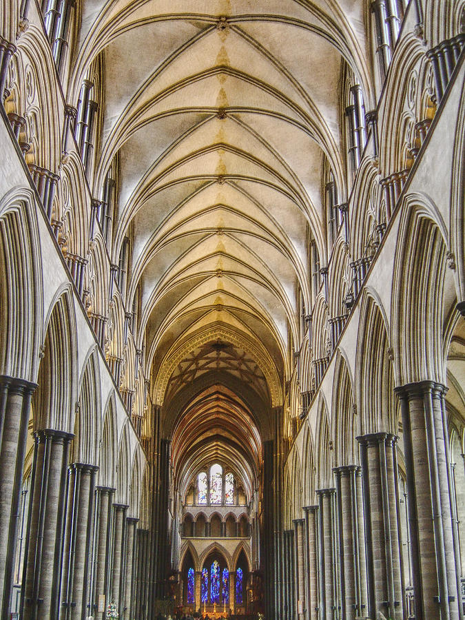 Architecture Photograph - Salisbury Cathedral Ceiling  by Phyllis Taylor