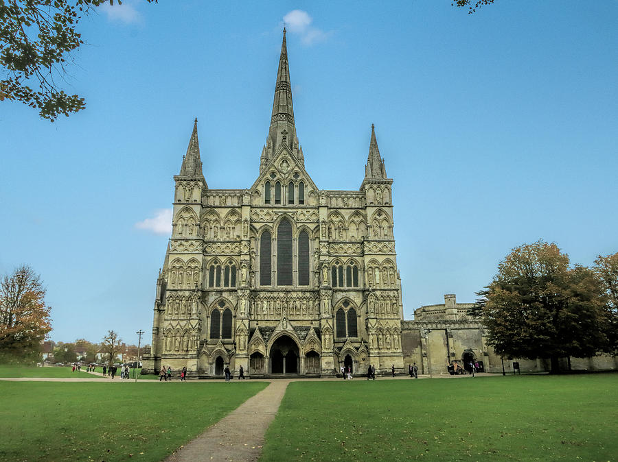 Architecture Photograph - Salisbury Cathedral - Front Facade by Phyllis Taylor