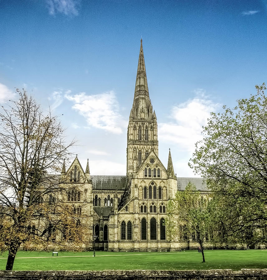 Architecture Photograph - Salisbury  Cathedral - Side View by Phyllis Taylor