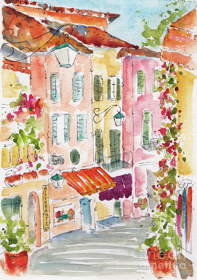 Impressionism Painting - Salita Serbelloni Bellagio Italy by Pat Katz