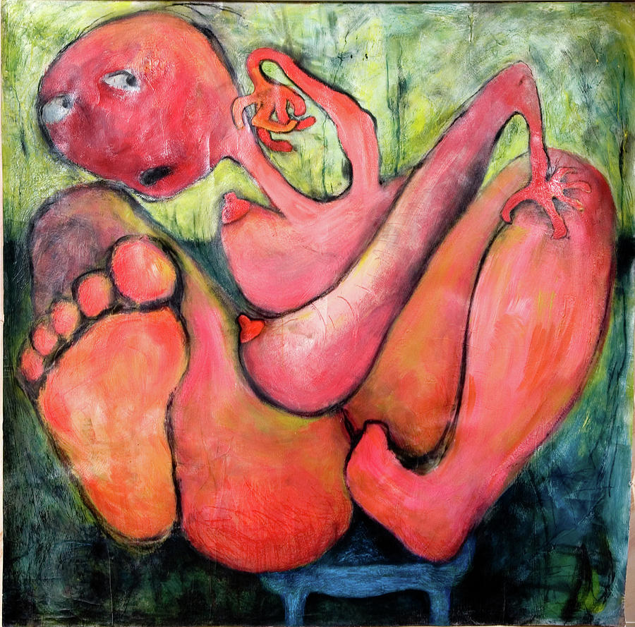 Sally tries motherhood Painting by Connie Cantor