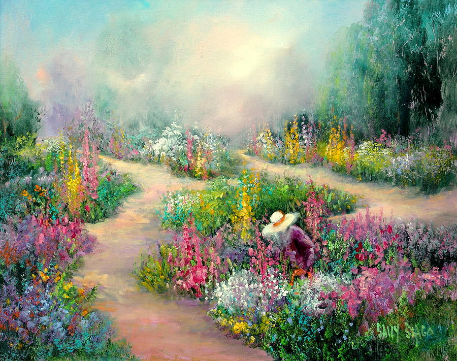 Sally�s Garden Painting by Sally Seago