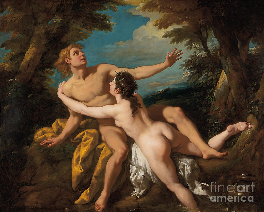 Salmacis and Hermaphroditus Painting by Jean Francois de Troy