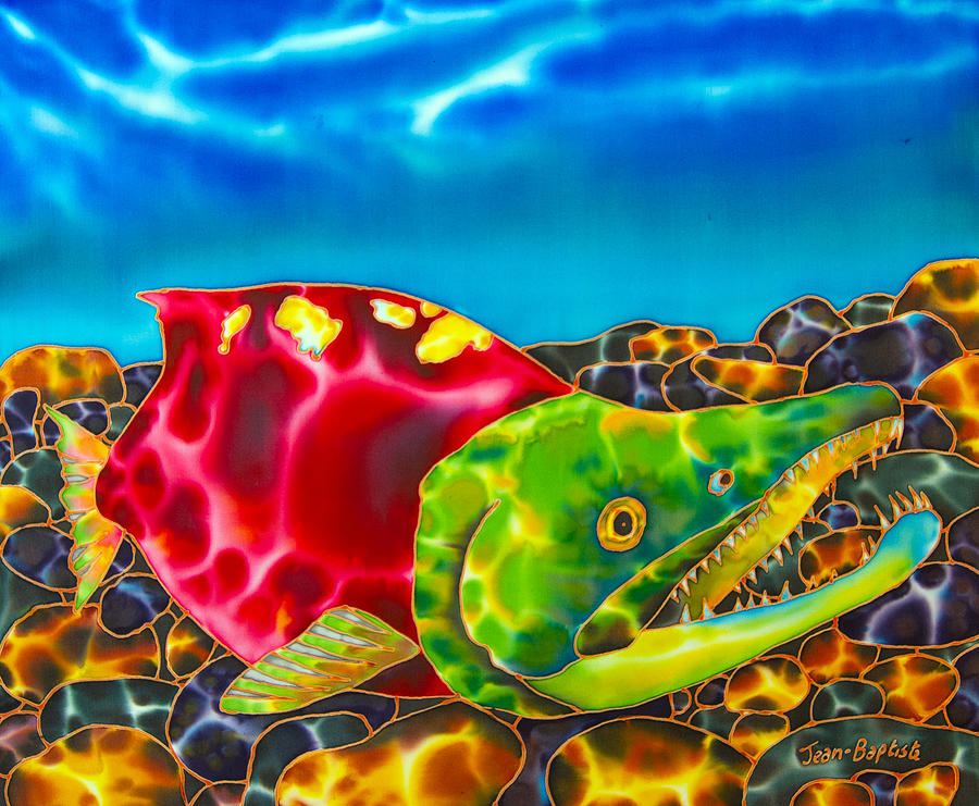 Salmon Fish Painting by Daniel Jean-Baptiste