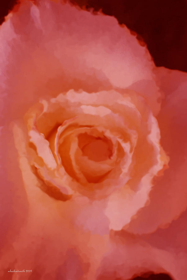 Salmon Digital Art - Salmon Rose Impression by Michelle  BarlondSmith