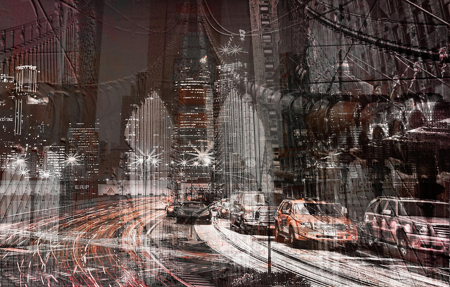 Brooklyn Bridge Digital Art - Salmon Run by Debbra Jansen