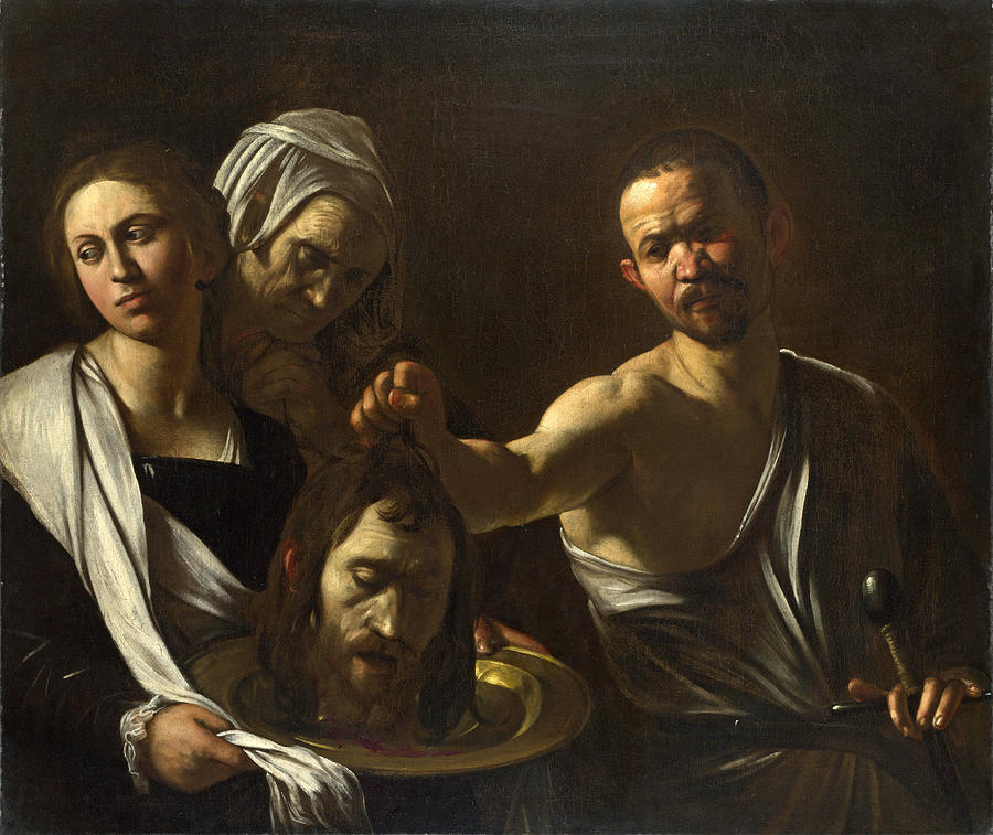 Salome receives the Head of Saint John the Baptist Painting by Caravaggio