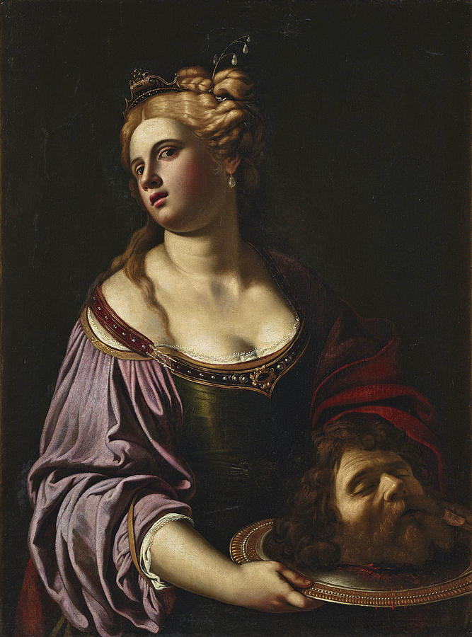 Salome with the Head of Saint John the Baptist Painting by Antiveduto Gramatica