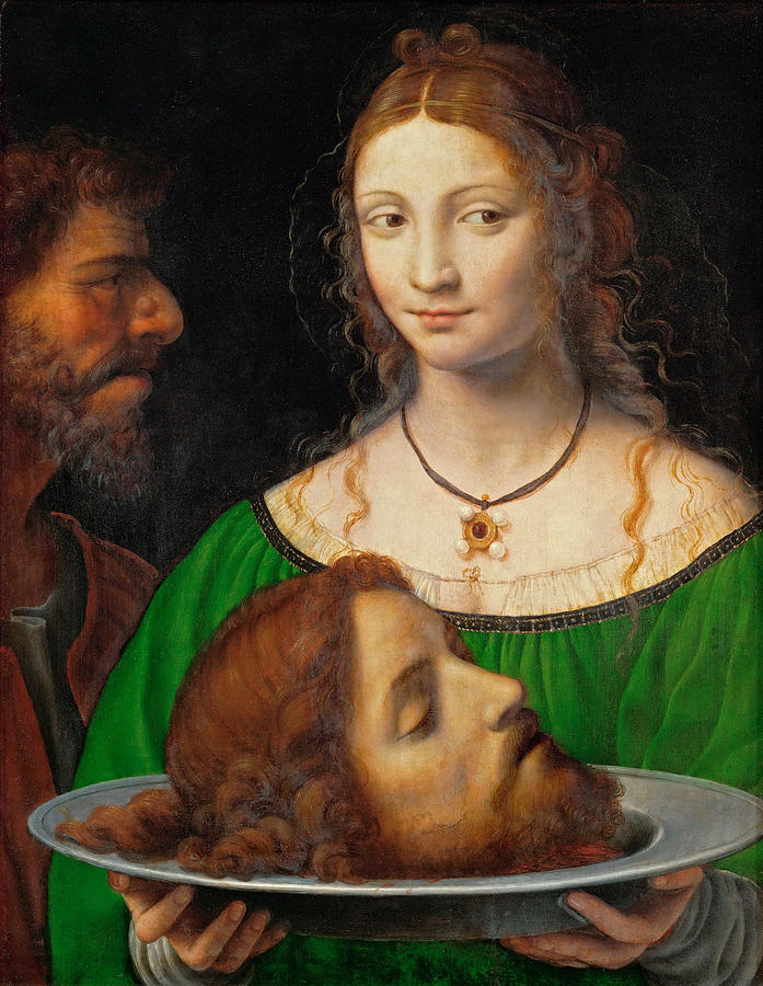 Salome with the head of Saint John the Baptist Painting by Bernardino Luini
