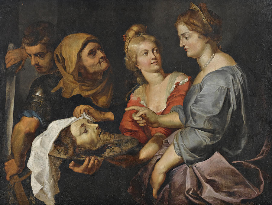 Salome with the Head of St. John the Baptist Painting by After Gerard Seghers