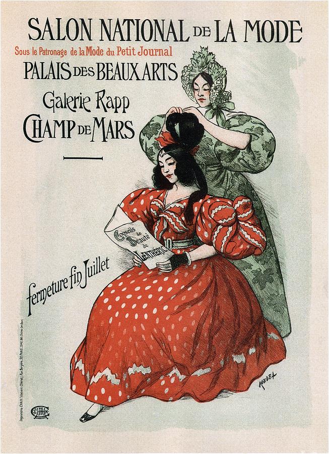 Salon National De La Mode - Palais Des Beaux Arts - Art Nouveau Exposition Poster - Paris Mixed Media