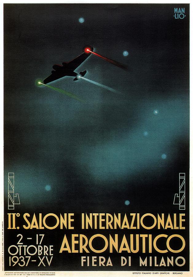 Salone Internazionale Aeronautico, Paris - Airshow - Retro Exhibition Poster - Vintage Poster Mixed Media