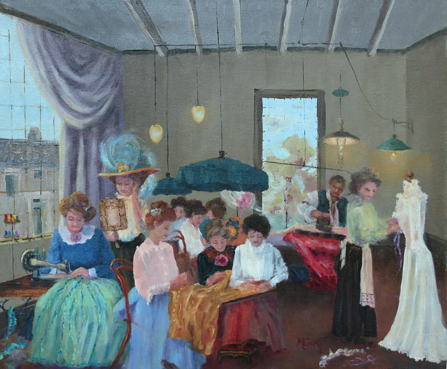 Hat Painting - Salons Workroom by Marie Green