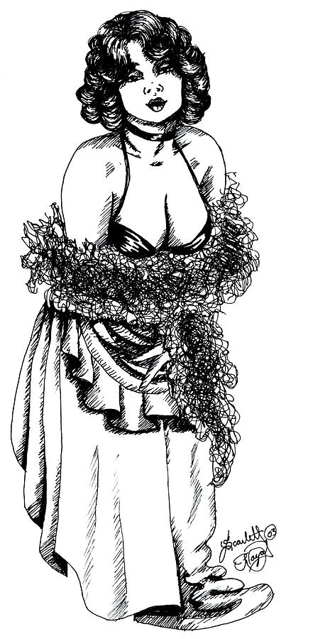 Saloon Girl Drawing by Scarlett Royale