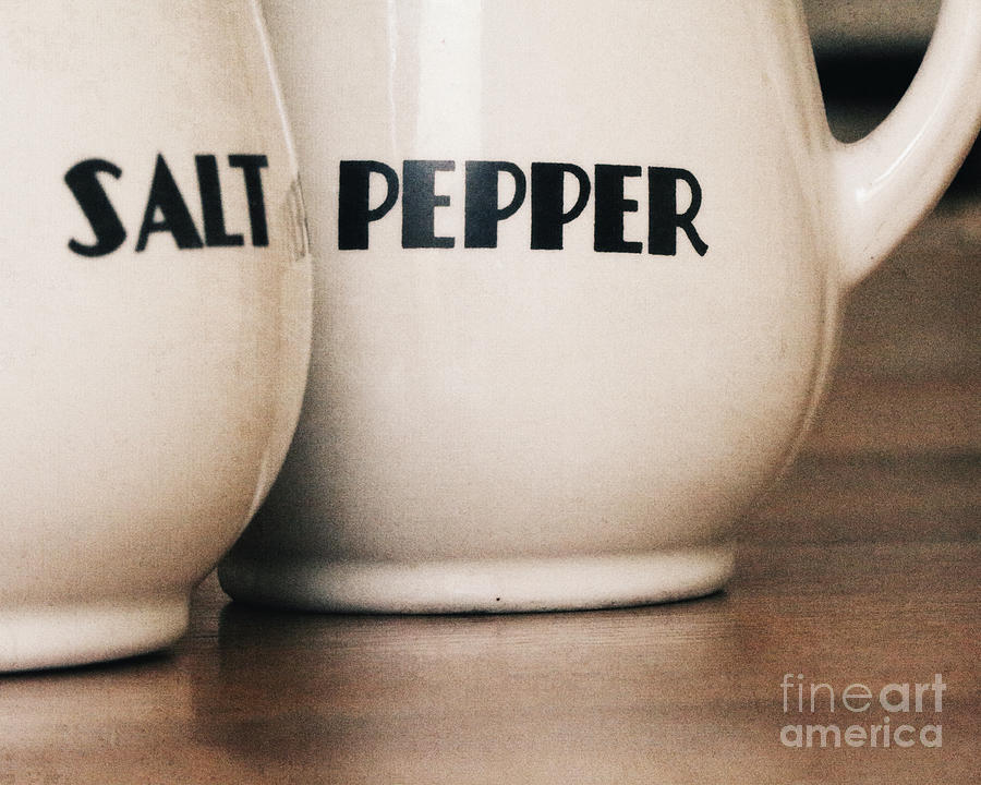 Typography Photograph - Salt And Pepper by Alison Sherrow I AgedPage Fine