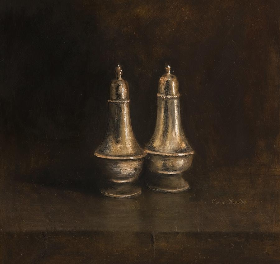 Still Life Painting - Salt and Pepper by Nanne Nyander Still Life Painting - Salt and Pepper by Nanne Nyander