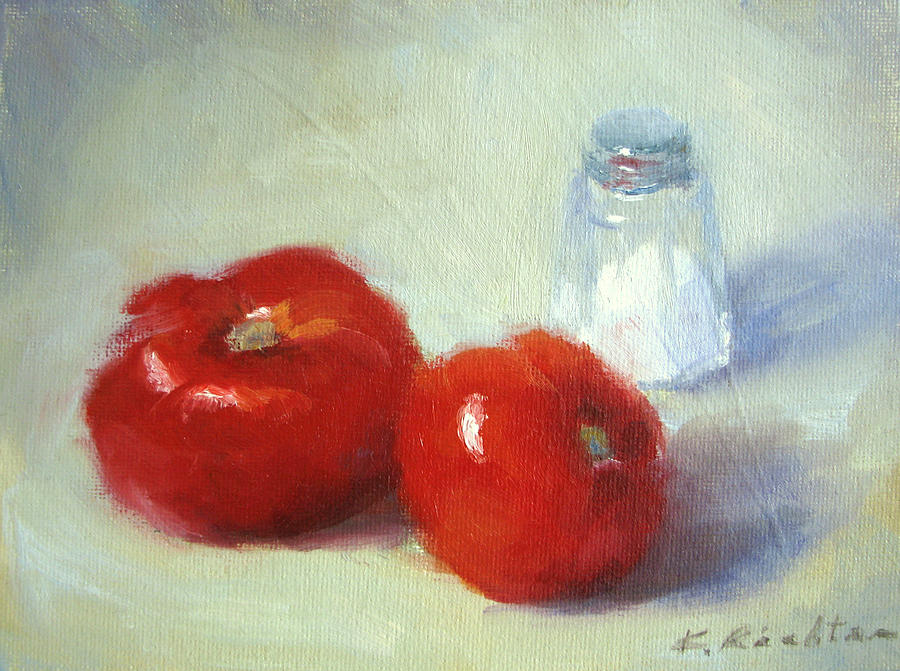 Salt and Tomatoes Painting by Keiko Richter