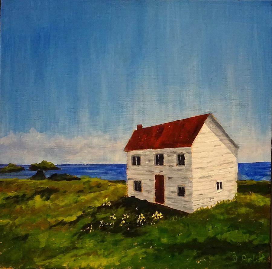 Saltbox House Painting by Diane Arlitt